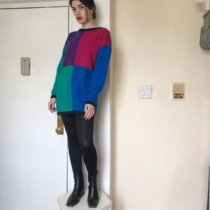 🌸vintage color blocked sweater dress🌸